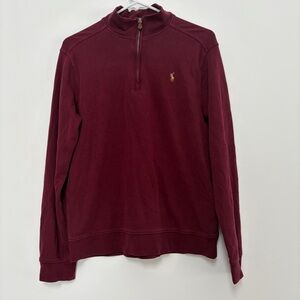 Polo Ralph Lauren Boys Quarter Zip Cotton Sweatshirt XL 18-20 Maroon